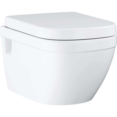 GROHE Euro Ceramic závesné WC Rimless s hlbokým splachovaním, 375 x 540 mm, alpská biela + SoftClose sedátko s poklopom, 39703000