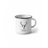 Plechový hrnček Hunters Coffee 250ml biely