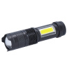 Solight LED nabíjacie vreckové svietidlo so zoomom, 100lm + 70lm, Li-Ion, USB, čierna WN49