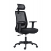 Kancelárska ergonomická stolička DELFO — sieť/látka, čierna