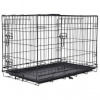 Dog Fantasy klietka skládacia M čierná 2 dvere 75 x 46 x 53 cm