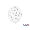 Priesvitné balóny strieborné bodky 30cm 6ks