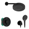 Hansgrohe Sprchový set s termostatom pod omietku, s telesom, priemer 25 cm, 3 prúdy, matná čierna SANI21HHH406-HG