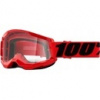 MX okuliare 100% Strata 2 junior červené s čírym sklom