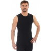 Brubeck pánské tričko bez rukávů COMFORT WOOL, černé, XXL (SL10160)