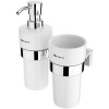 Nimco Dávkovač mýdla a držák na kartáčky Keira chrom keramika – pumpička plast KE-2205831KN-26