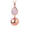 Bola Tehotenská rolnička Fantasy Rose gold faceted pink drop