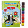Krtek omalovánka s vodovými barvami a štětcem