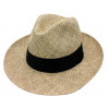 Fiebig - Headwear since 1903 Pánsky slamený Bogart klobúk z morskej trávy s čiernou stuhou - Fedora Veľkosť: 57 cm (M)