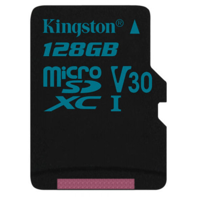 KINGSTON SDCG2/128GBSP 128 GB microSDXC Canvas Go UHS-I U3 V30 90R/45W bez adaptéru SDCG2/128GBSP (Pam.karta U3)