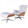Kožené kreslo Charles & Ray Eames - replika, biela koža