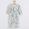 Dojčenský bavlnený overal s bočným zapínaním New Baby Lovely zelený - 68 (4-6m)