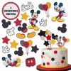Výtlač jedlý obrázok na tortu narodeninová MYŠKA MICKEY figúrky tabuľka s nápisom