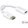 Delock 61767 DisplayPort / HDMI adaptér [1x zástrčka DisplayPort - 1x HDMI zásuvka] biela s feritovým jadrom 12.00 cm; 61767