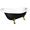 POLYSAN RETRO 169 x 75cm vaňa voľne stojaca na nohách, kompozitová, čiernobiela, nohy bronz, 72969