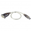 ATEN UC232A-AT sériový kábel Nerezová oceľ, Priehľadná, Čierna 0,35 m USB Typ-A DB-9 (UC232A)