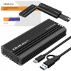 Qoltec Externý box NV2270 pre M.2 SSD SATA NVMe disk, USB-C, 2TB