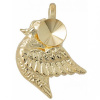 Crystal-ZONE Prívesok záves LABUŤ Rivoli 6mm gold plating 24kt