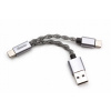 Kábel iBasso USB typ C - USB typ C 0,1 m strieborný