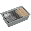 granitový drez MARC 110 WORKSTATION Grey Metallic