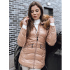 Svetlohnedá lesklá prešívaná bunda EMBRACE TY3995 2XL