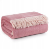 Obojstranná ružová deka AKRYL s brmbolcami 220X240