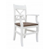 Rustikálna stolička SWEET HOME SIL21 s podrúčkami Barevné provedení: Bílá - ořech vosk