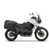 Kompletná sada bočných čiernych hliníkových kufrov SHAD TERRA BLACK 36L/47L, vrátane montážnej sady SHAD TRIUMPH Tiger 800