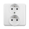 Zásuvka kompletní dvojnásobná, polozapuštěná, 5512G-C02249 B1, ABB, Swing®, jasně bílá (ABB, Swing®, jasně bílá)