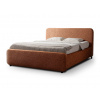 Wilsondo Čalúnená manželská posteľ s úložným priestorom Hogan 140x200 - tehlová