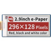 Waveshare E-Paper E-Ink displej 2,9 296x128px - SPI - 3 barvy - pro Raspberry Pi Pico - 19607}