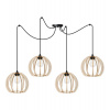 Light Home Závesné svietidlo Timber Spider 9, 4x drevené tienidlo