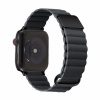 AppleKing kožený magnetický remienok s kovovými detailmi pre Apple Watch 42mm / 41mm / 40mm / 38mm - tmavosivý - možnosť vrátiť tovar ZADARMO do 30tich dní