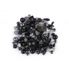 Sklenené korálky ramš tvarované 2. akosť čierna 50g