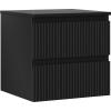 Mexen Rivel kúpeľňová skrinka pod umývadlo 50 cm s doskou, 2 zásuvky, ryhovaná, čierna mat - 91A20-05047-2-BFFC71