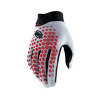 100% GEOMATIC Gloves Grey/Racer Red - S