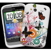 Silikónový obal HTC Wildfire S – Butterfly Swirl – biela