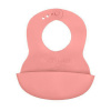 BabyOno Podbradník mäkký plastový s vreckom bez BPA 6 m+ Pink