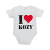 Vtipný darček pre bábätká - detské body s nápisom I ❤️️ love kozy