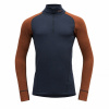 Tričko Devold Duo Active Merino 210 Z.Neck Man Flame/Ink - S / Flame/Ink