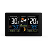 Solight TE81 meteostanica, extra veľký farebný LCD, teplota, vlhkosť, tlak, RCC, USb nabíjanie, čierna