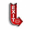 Retro tabuľa „Red Exit Vintage Way Out“ – LED podsvietená s diaľkovým ovládaním, HIT