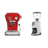 Ascaso Dream PID, Love Red + Eureka Atom Specialty 65, white