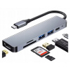 Adaptér 6v1 HUB USB-C HDMI 4K SD Macbook Pro / Air M1 M2 M3 M4 / SURFACE