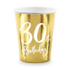 PartyDeco KELÍMKY 30. narodeniny zlaté 220ml