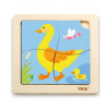 Viga Drevené puzzle Kačička 15x15cm