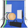 Fotografická súprava s 5 farebnými pozadiami & 2 softboxmi-ForU-190207