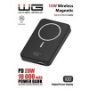 WG - Power Bank 10000 mAh, bezdrátová 15W + PD 20W + QC 3.0 22,5W, černá