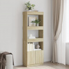 Skříň highboard dub sonoma 63 x 33 x 180 cm kompozitní dřevo Hnědá 3309602