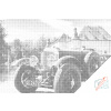 Vymalujsisam.sk Bodkovanie - Auto pred zámkom Farba: Modrá, Veľkosť: 40x60cm, Rám: Na kartónovej doske